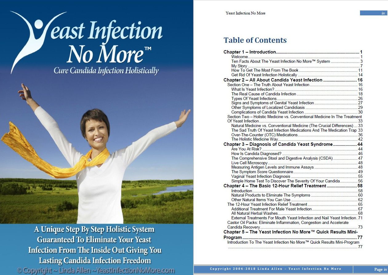 Yeast Infection No More Table of Contents