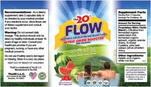 The 20 Flow Nitric Oxide Booster Ingredients Label