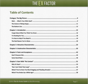 Ex Factor Guide Table Of Contents