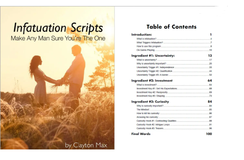 Infatuation Scripts Table Of Contents