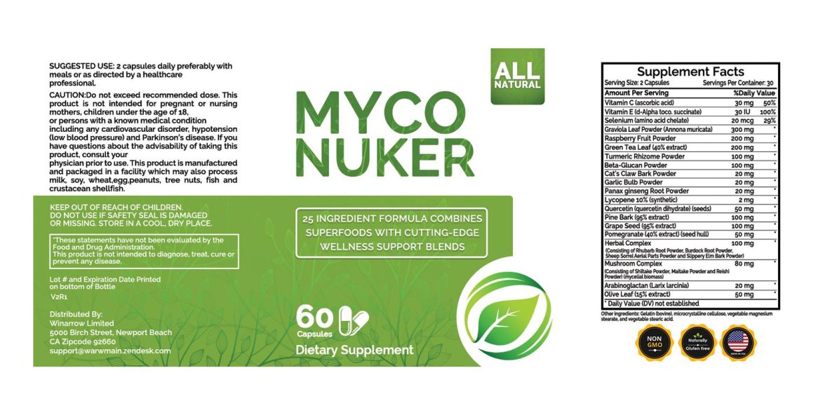 Myco Nuker Ingredients Label