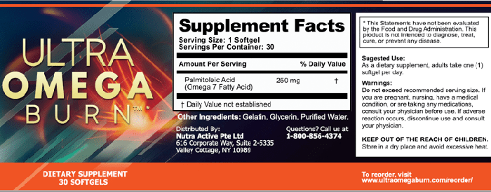 Ultra Omega Burn Ingredients Label