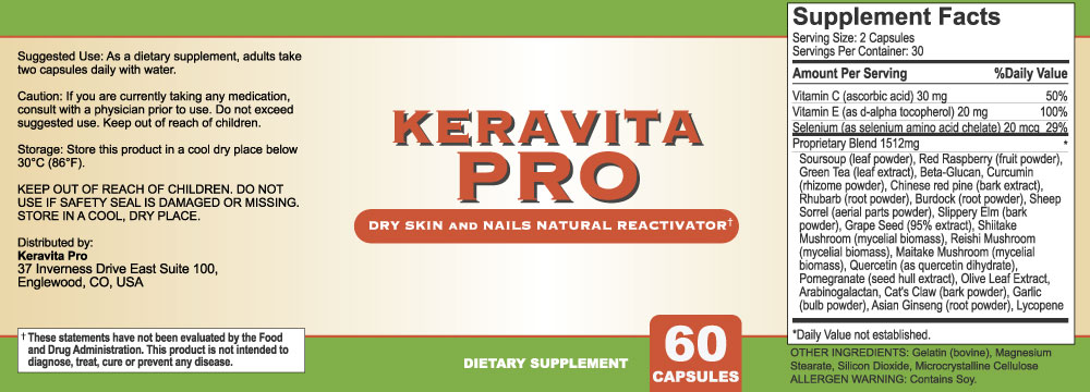 Keravita Pro Ingredients Label