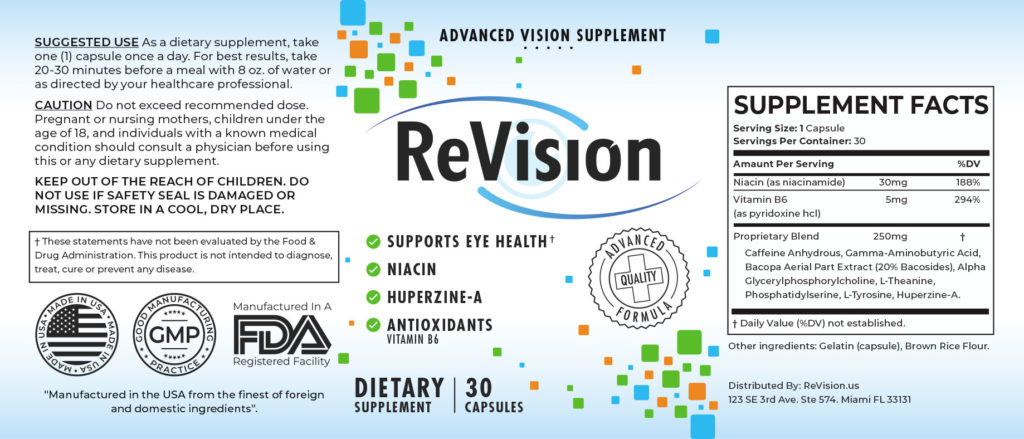 ReVision Ingredients Label