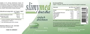 Slimymed Ingredients Label