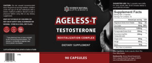 Ageless-T Testosterone Ingredients Label