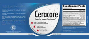 CeraCare Ingredients Label