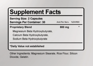 Keto-T911 Ingredients Label
