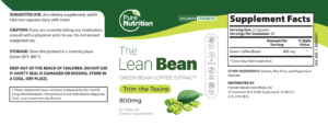 LeanBean Ingredients Label