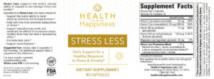 Stress Less Ingredients Label