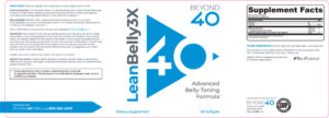 Beyond 40 Lean Belly 3X Ingredients Label