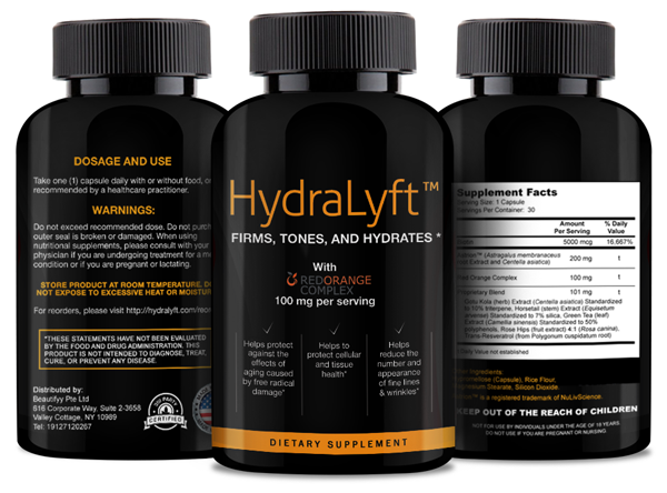 Hydralyft Ingredients Label