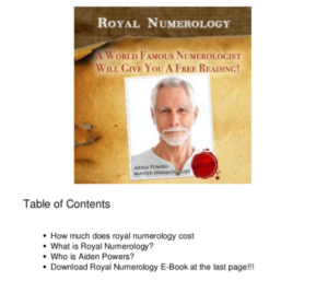 Royal Numerology Table Of Contents