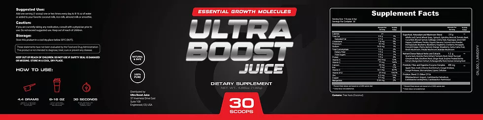 Ultra Boost Juice Ingredients Label