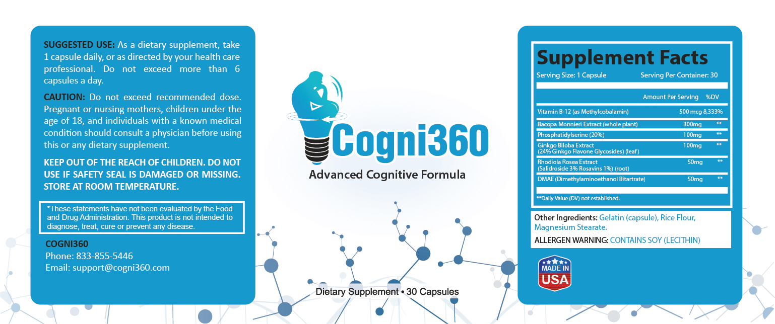 Cogni360 Ingredients Label