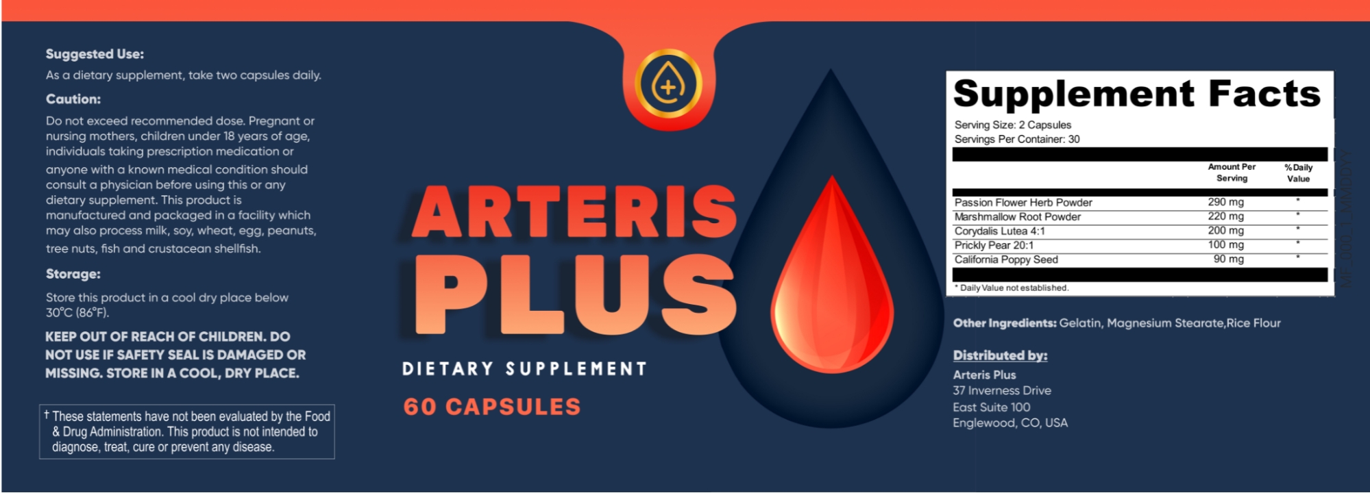 Arteris Plus Ingredients Label