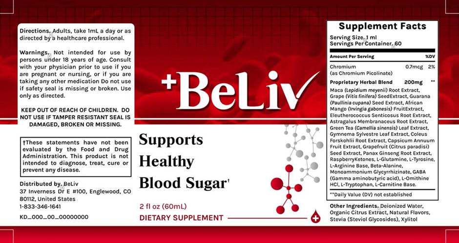 BeLiv Ingredients Label