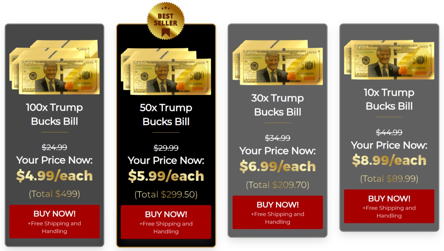 Trump $5000 Bucks Bills Reviews