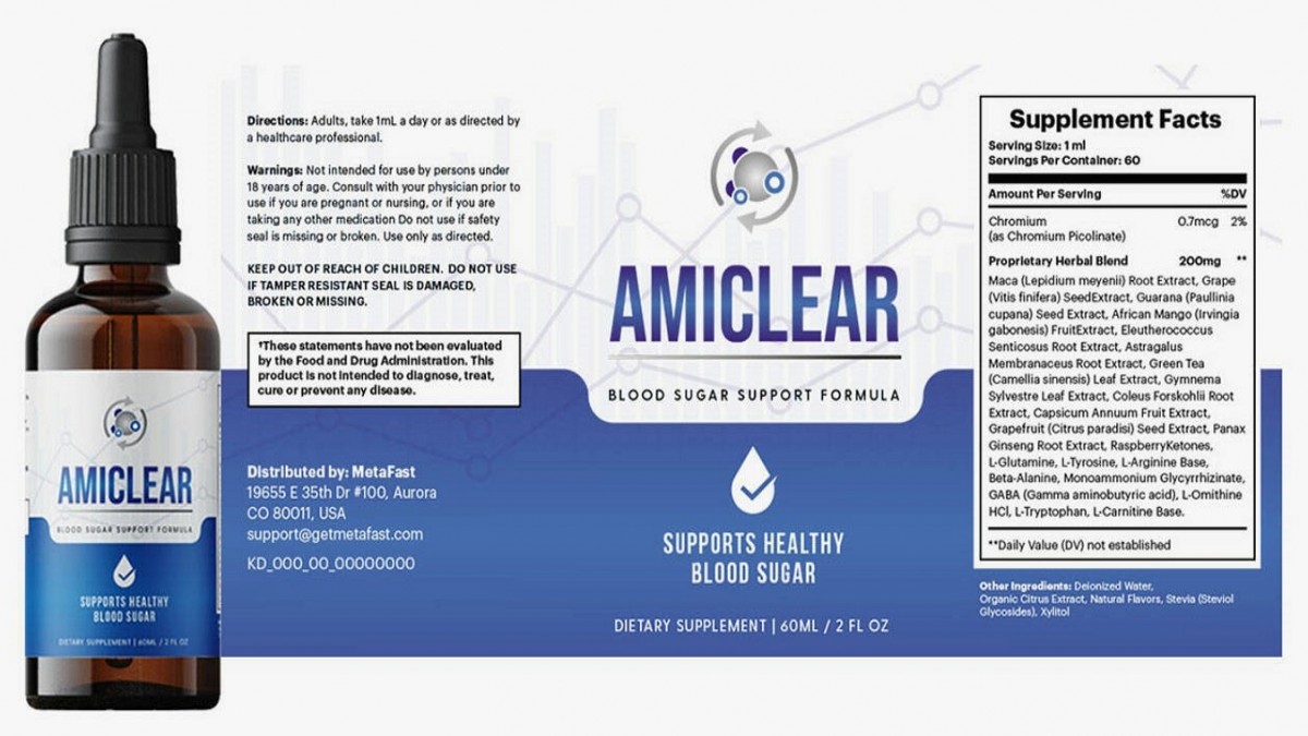 Amiclear Ingredients Label