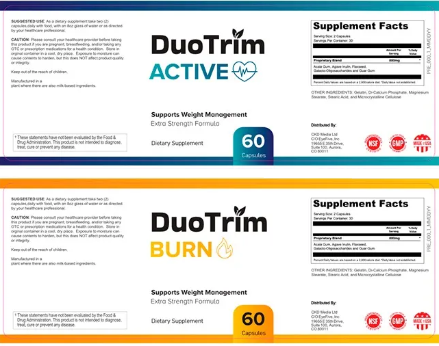 DuoTrim Ingredients List