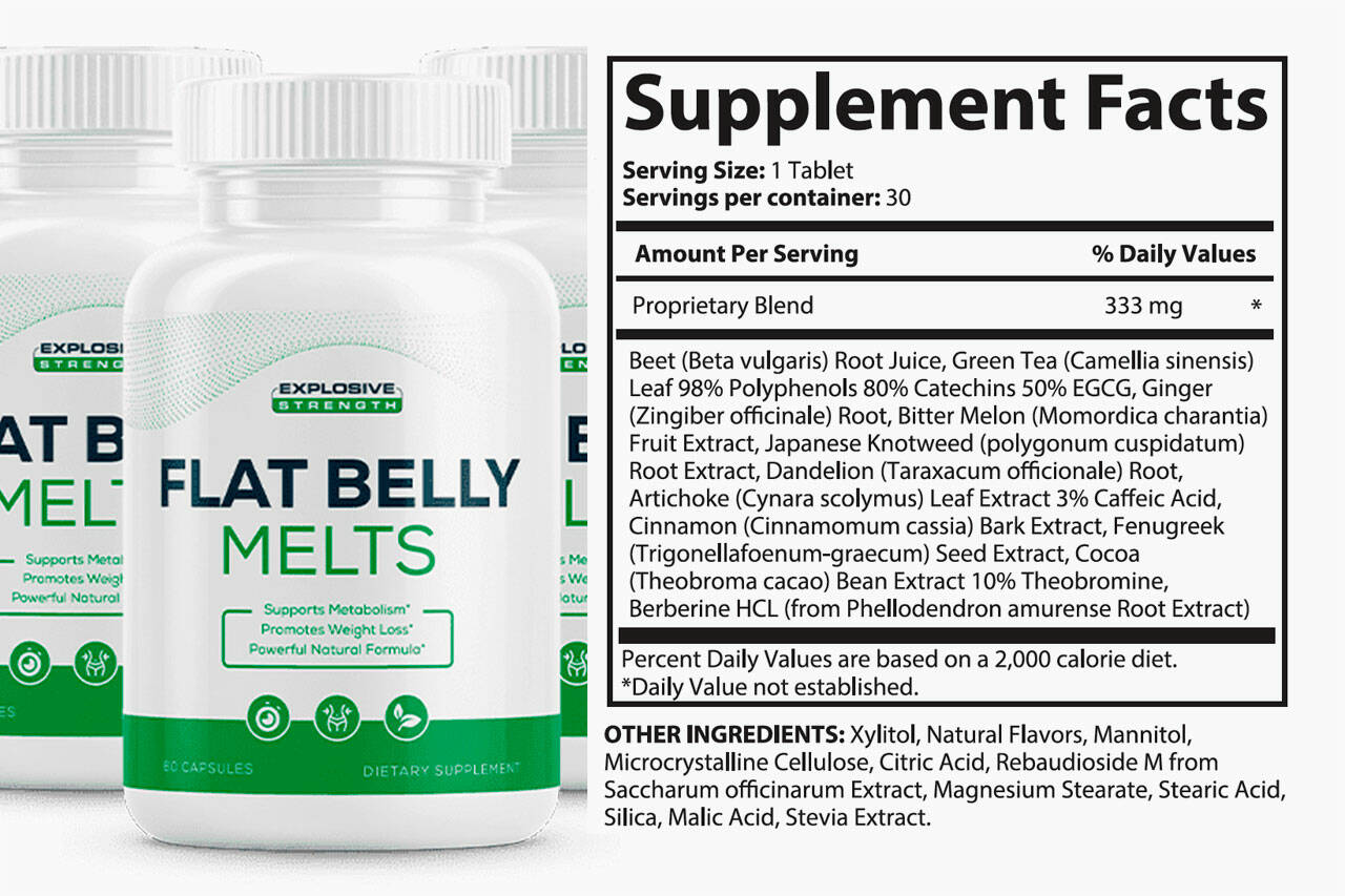 Flat Belly Melts Ingredients Label