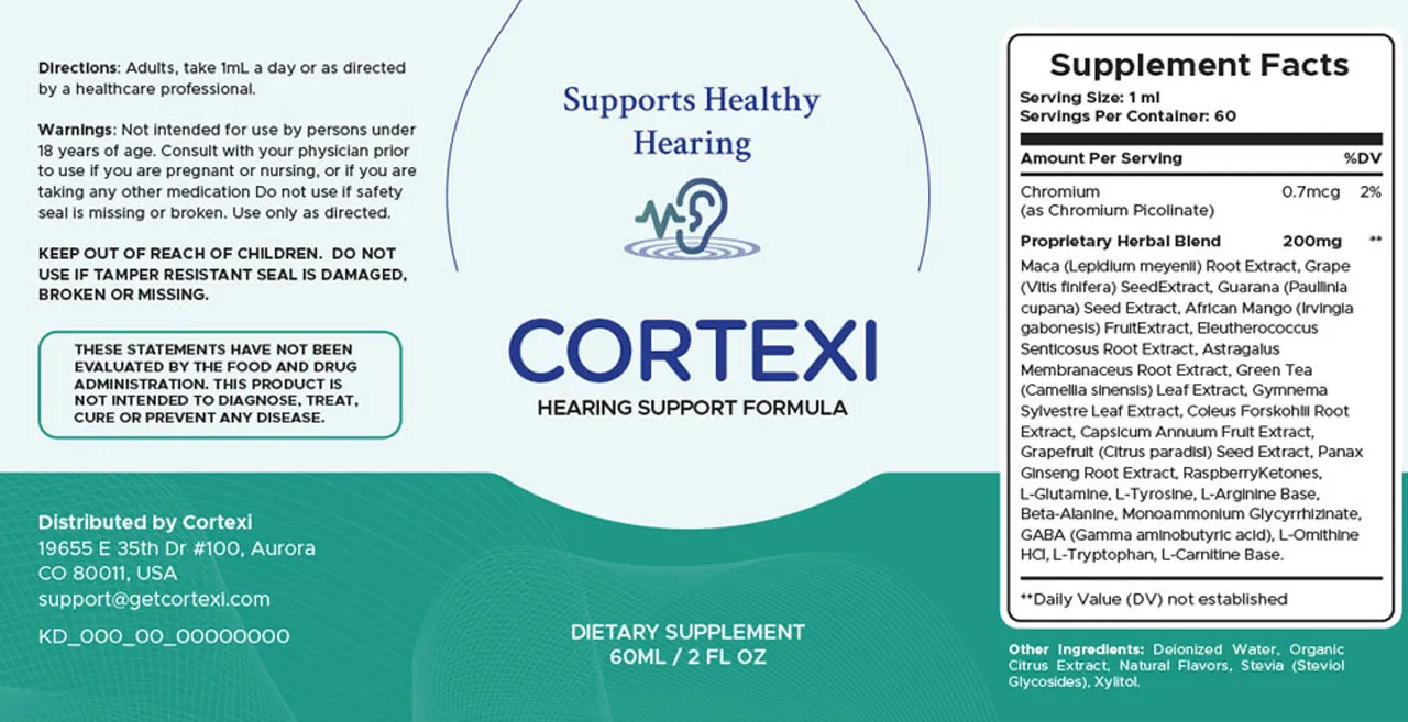 Cortexi Ingredients Label